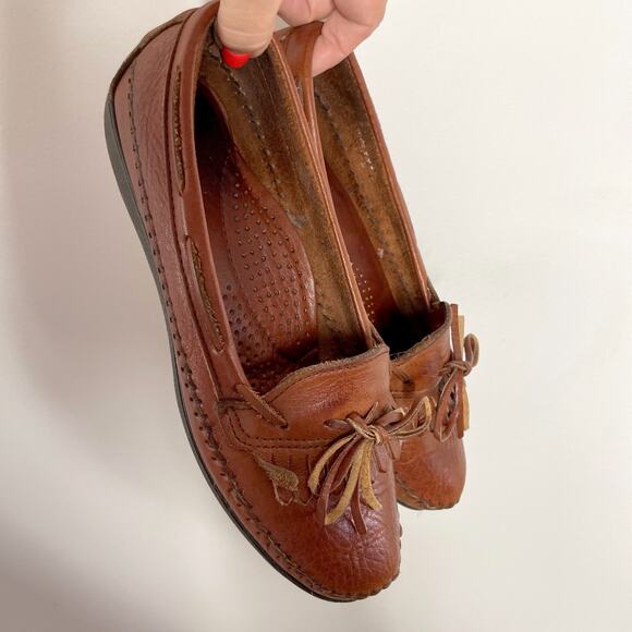 Vintage Dexter 80s 90s Dark Academia Heritage Preppy Leather Tassel Loafers 6.5 - Picture 1 of 7